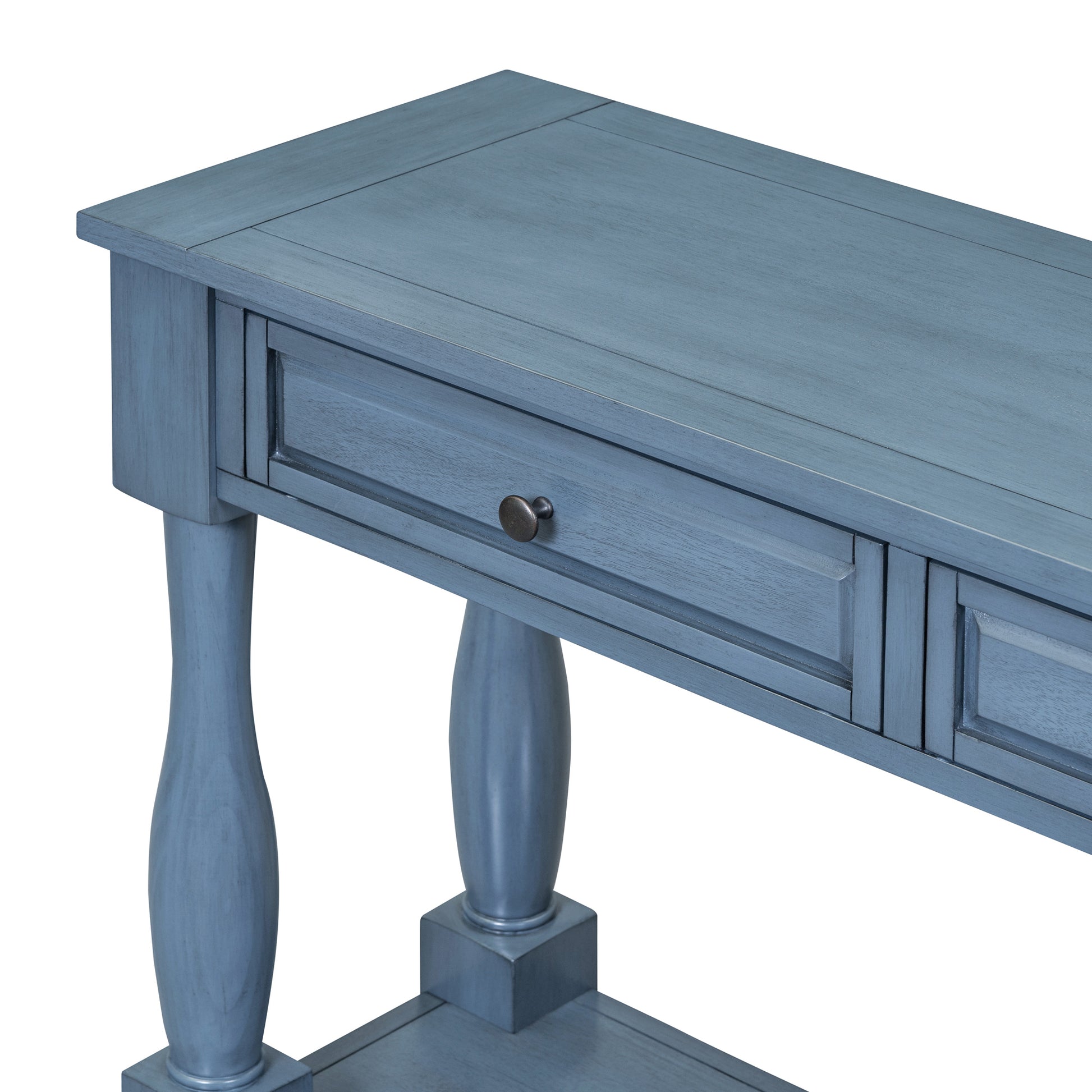 Console Table 63" Long Console Table With Drawers And Shelf For Entryway, Hallway, Living Room Navy, Old Sku: Wf299371Aam Navy Solid Wood