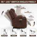 Up To 350 Lbs Chenille Power Lift Recliner Chair, Heavy Duty Motion Mechanism With 8 Point Vibration Massage And Lumbar Heating, Usb And Type C Ports, Stainless Steel Cup Holders, Brown White Metal Primary Living Space Heavy Duty Pine Brown Chenille