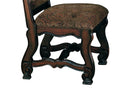 2Pc Formal Traditional Dining Side Chair With Upholstered Padded Seat And Back Dining Room Solid Wood Furniture Luscious Brown Finish And Intricate Carved Detail Brown Brown Dining Room Traditional Side Chair Tufted Back Solid Wood