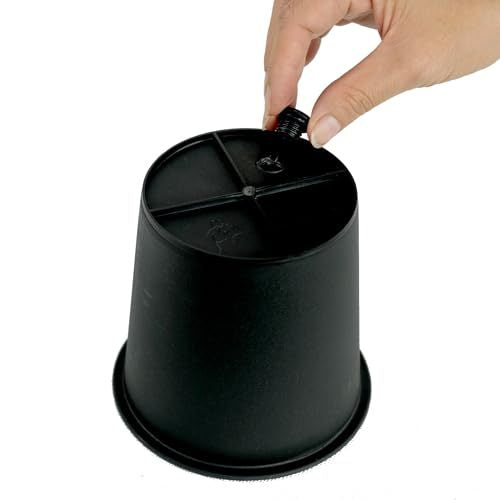 6.3" Round Nursery Plant Pot Garden Plastic Pots With Drainage 5 Pack Black Plastic