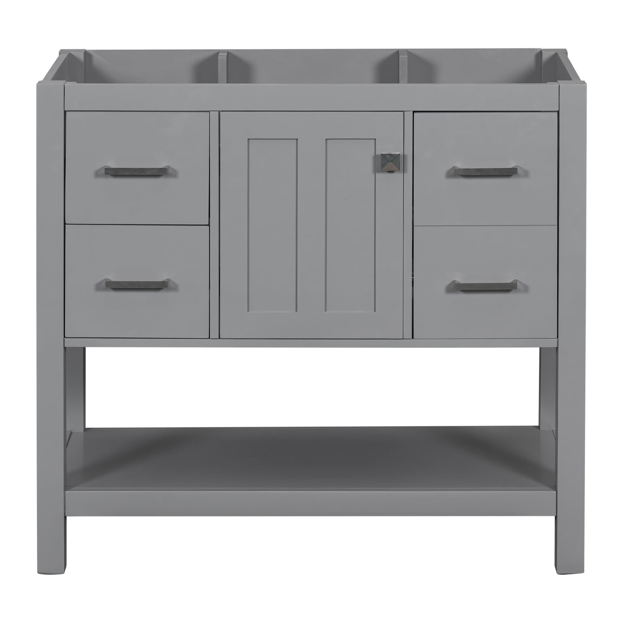 Cabinet Only 36" Gray Modern Bathroom Vanity With Usb Sink Not Included Gray Solid Wood Mdf Resin