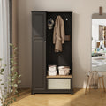 Hall Tree With Bench, Storage Cabinet, Suitable For Living Room, Entryway, Bedroom Black Mdf