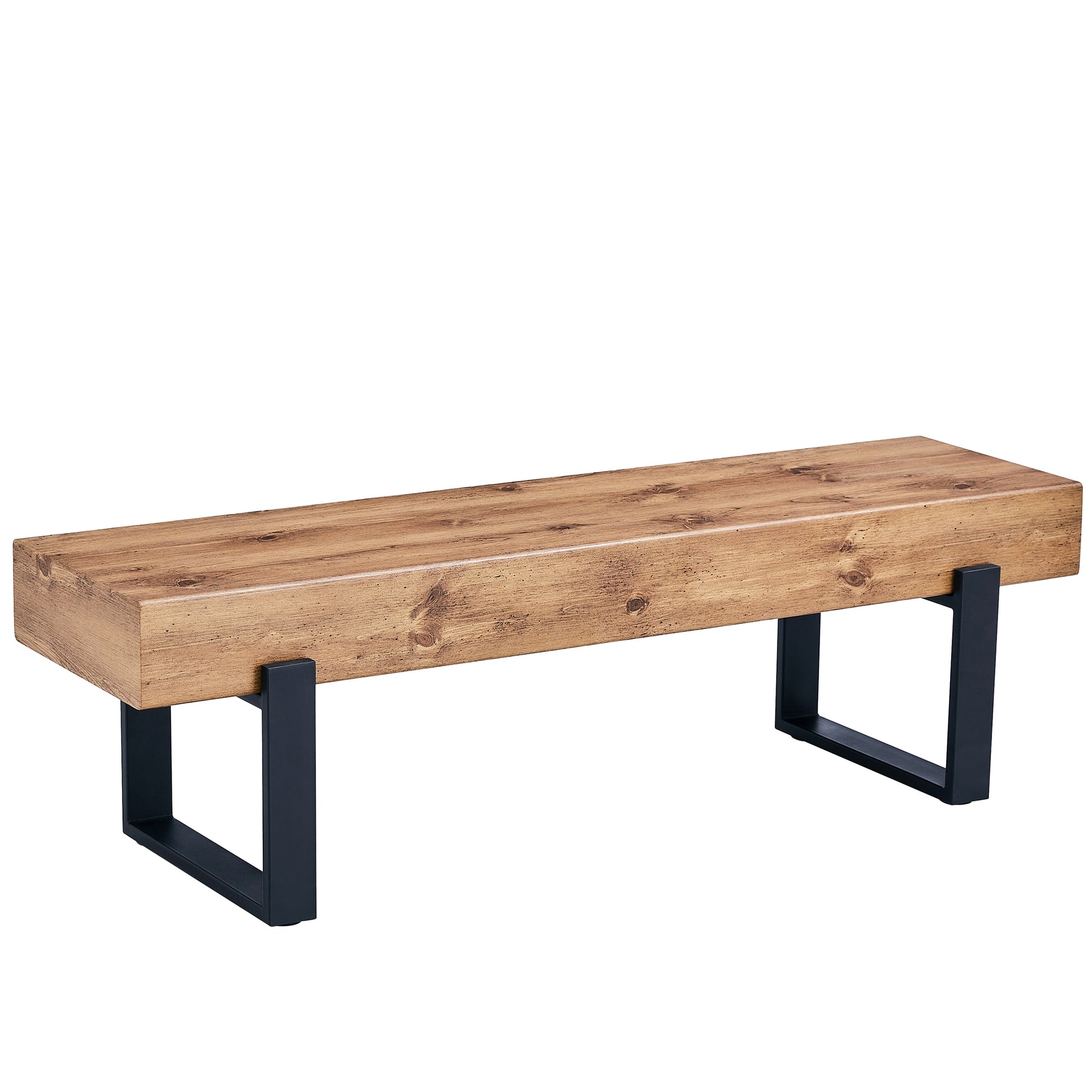 59" Dining Bench, Farmhouse Indoor Kitchen Table Benches, Bed Bench, Industrial Shoe Bench, Entryway Benches Natural Wood Wash Farmhouse,Mid Century Modern,Modern Mdf Mdf Metal
