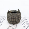 2 Pack Stackable Hand Woven Wicker Storage And Laundry Basket With Handles Dark Gray Plastic