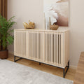 3 Door Cabinet, Accent Storage Cabinet, Suitable For Living Room, Bedroom, Dining Room, Study Natural Particle Board