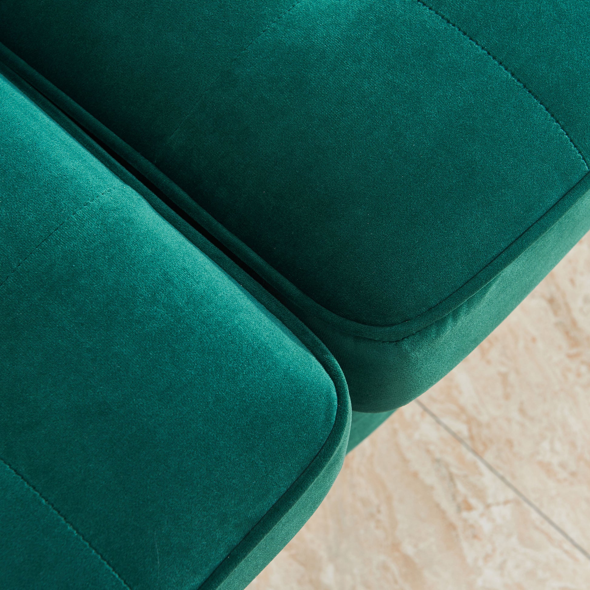 70'' Modern Button Tufted Sofa With 2 Throw Pillows For Living Room,Emerald Emerald Velvet 2 Seat
