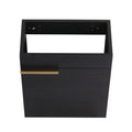 Soft Close Doors Bathroom Vanity With Sink,16 Inch For Small Bathroom Black Chestnut 1 Bathroom Wall Mounted Modern Plywood