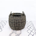 2 Pack Stackable Hand Woven Wicker Storage And Laundry Basket With Handles Dark Gray Plastic