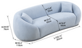 3 Seater Sofa Modern Combination Half Moon Casual Teddy Wool Sofa Curved Sofa, Blue Sky Blue Primary Living Space Medium Soft Delicate Duty Fabric 3 Seat