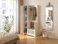 Hall Tree With Bench, Storage Cabinet, Suitable For Living Room, Entryway, Bedroom White Mdf