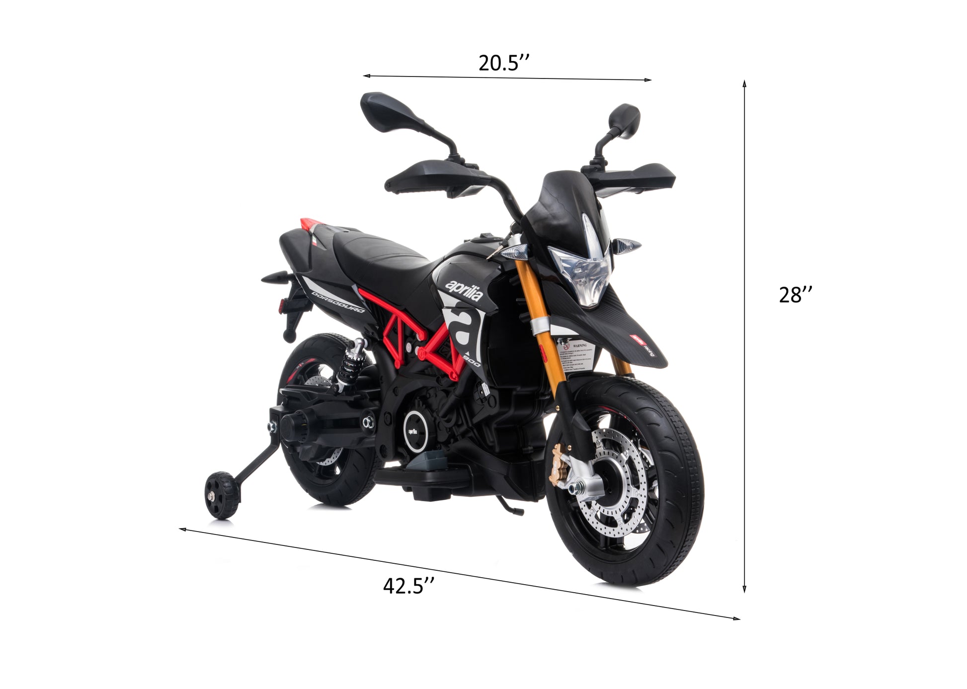 Black, Licensed Aprilia Electric Motorcycle, 12V Kids Motorcycle, Ride On Toy W Training Wheels, Spring Suspension, Led Lights, Sounds & Music, Mp3, Battery Powered Dirt Bike For Boys & Girls Black 50 99 Lbs Iron Plastic Iron Plastic Indoor & Outdoor Use