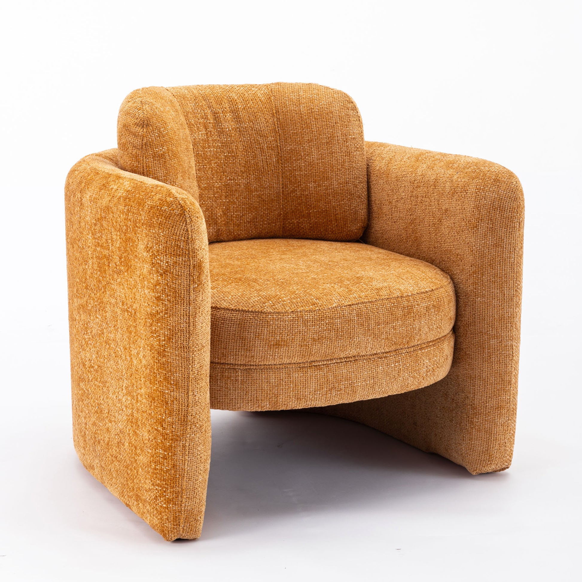 Mid Century Modern Barrel Accent Chair Armchair For Living Room, Bedroom, Guest Room,Office, Pumpkin Orange Pumpkin Orange Upholstered