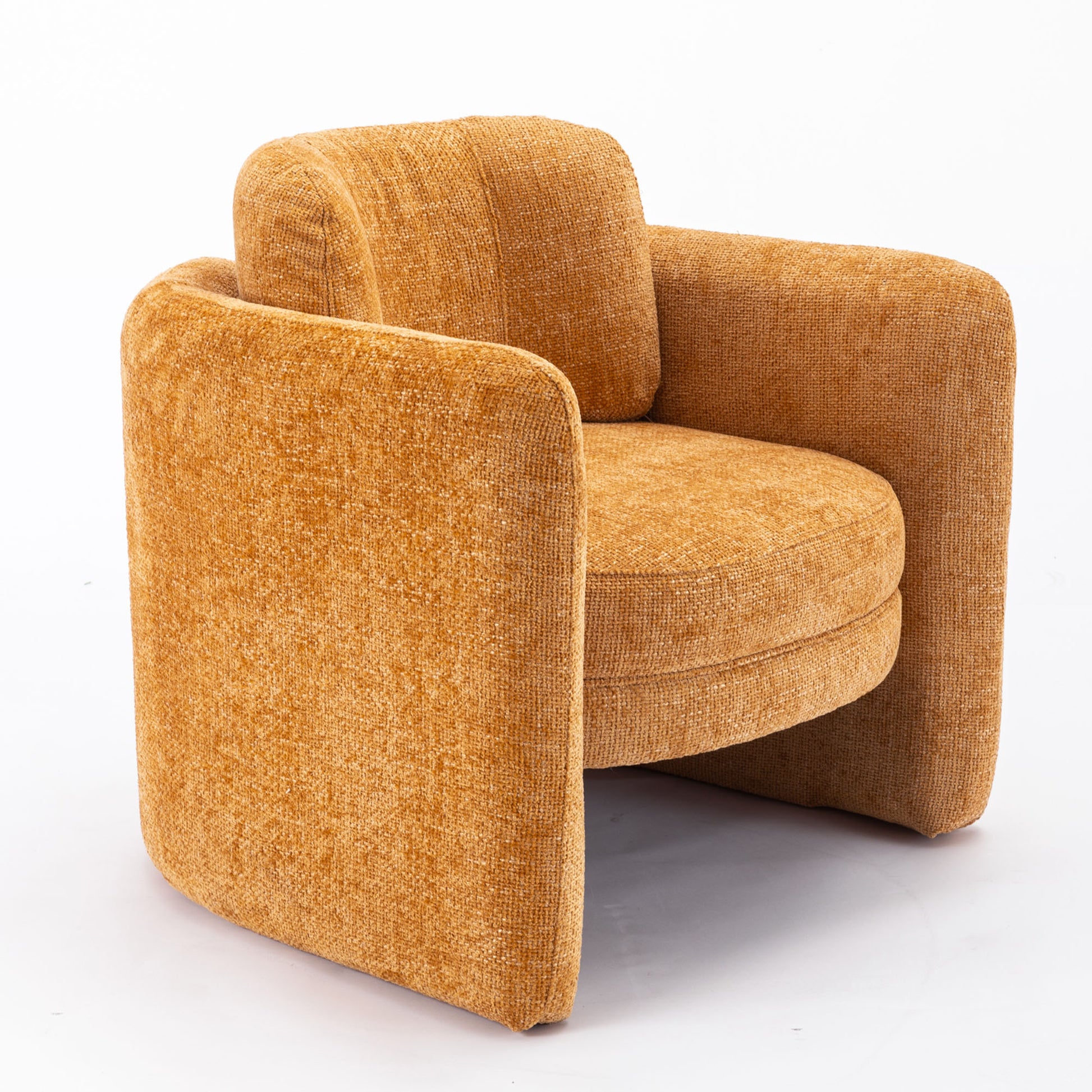 Mid Century Modern Barrel Accent Chair Armchair For Living Room, Bedroom, Guest Room,Office, Pumpkin Orange Pumpkin Orange Upholstered