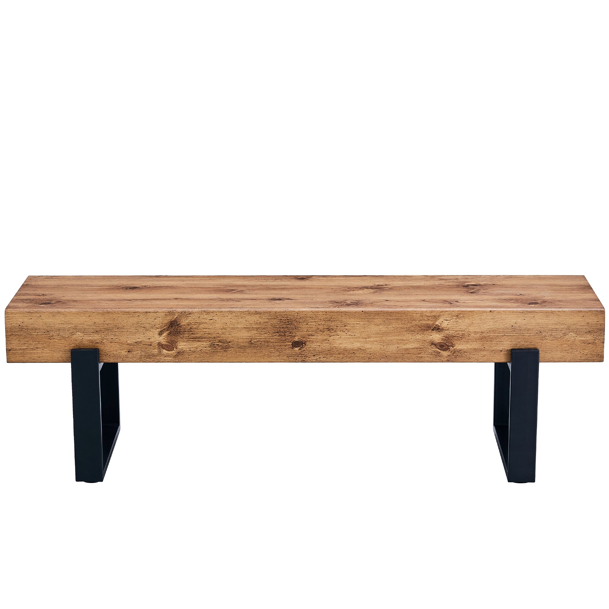 59" Dining Bench, Farmhouse Indoor Kitchen Table Benches, Bed Bench, Industrial Shoe Bench, Entryway Benches Natural Wood Wash Farmhouse,Mid Century Modern,Modern Mdf Mdf Metal