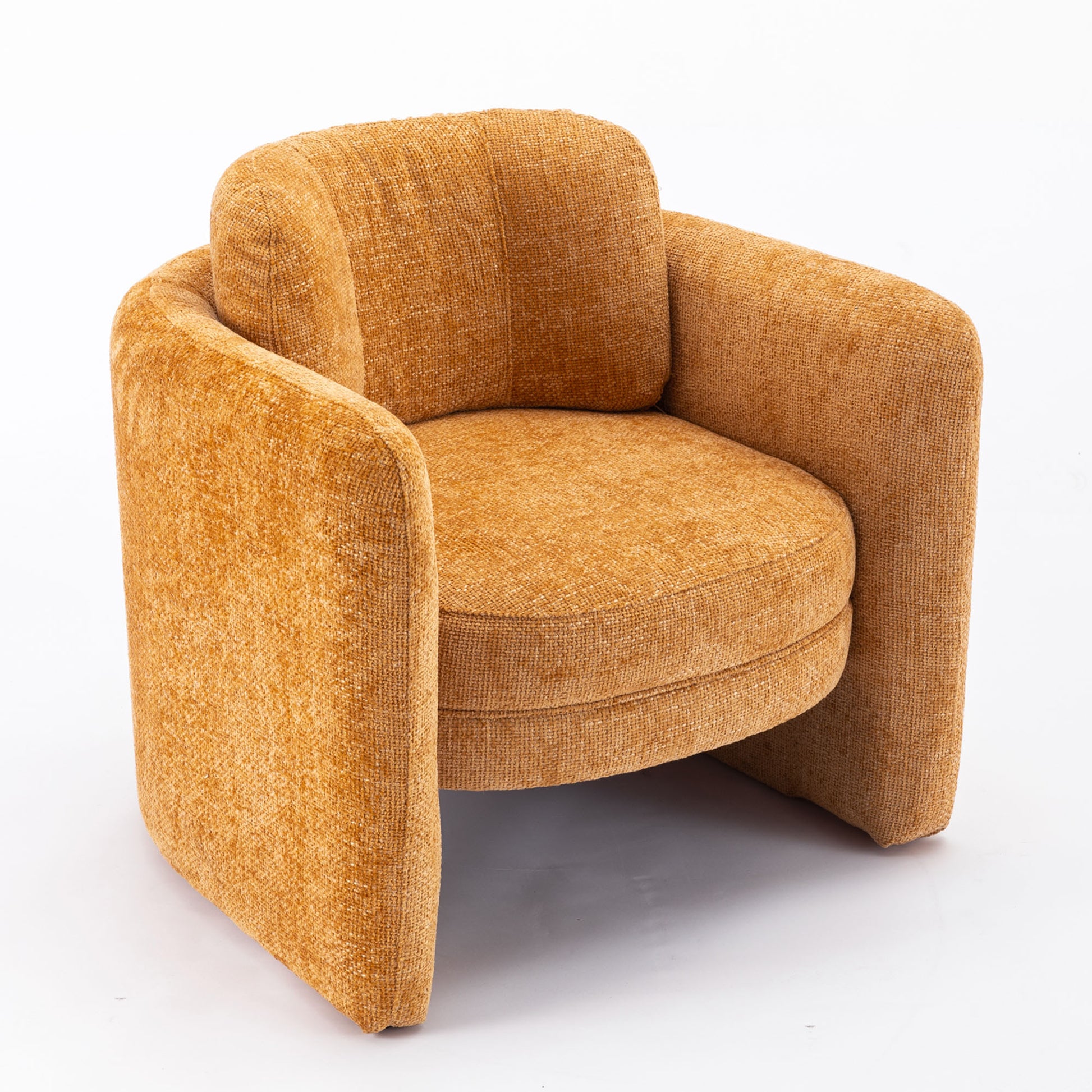 Mid Century Modern Barrel Accent Chair Armchair For Living Room, Bedroom, Guest Room,Office, Pumpkin Orange Pumpkin Orange Upholstered