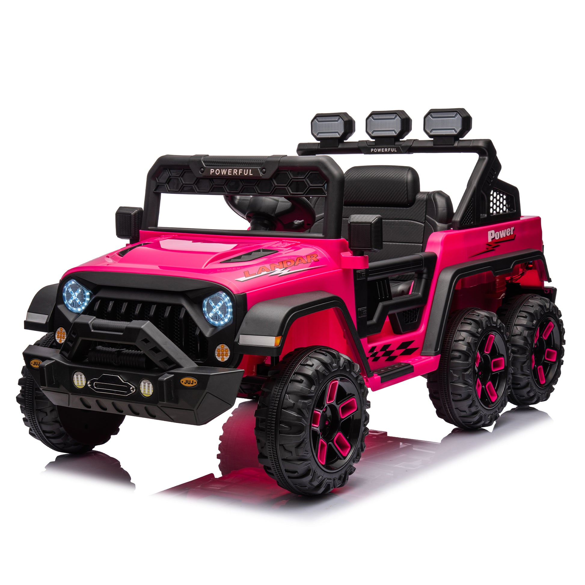 24V Ride On Large Pickup Truck Car For Kids,Ride On 4Wd Toys With Remote Control,Parents Can Assist In Driving,Bluetooth Music Version,Pickup Truck Design With Spacious Storage In The Rear. Pink Polyethylene