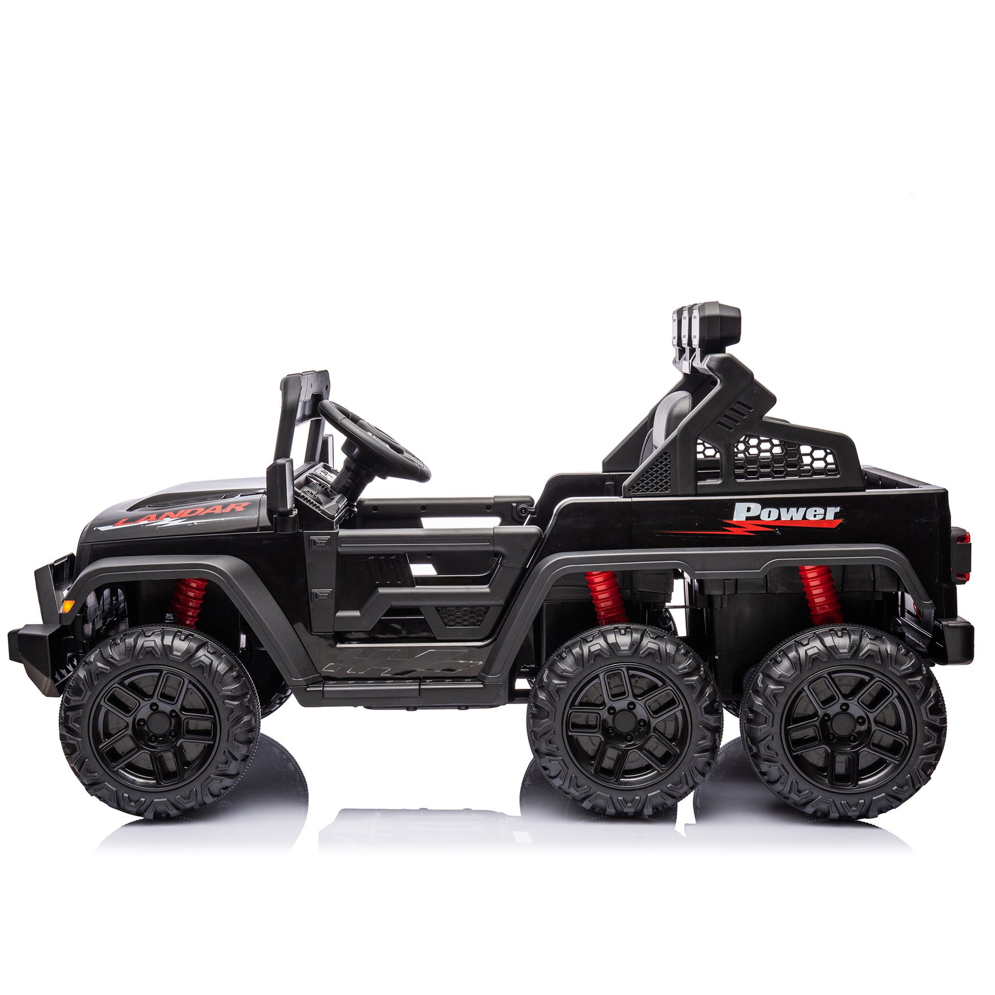 24V Ride On Large Pickup Truck Car For Kids,Ride On 4Wd Toys With Remote Control,Parents Can Assist In Driving,Bluetooth Music Version,Pickup Truck Design With Spacious Storage In The Rear. Black Polyethylene