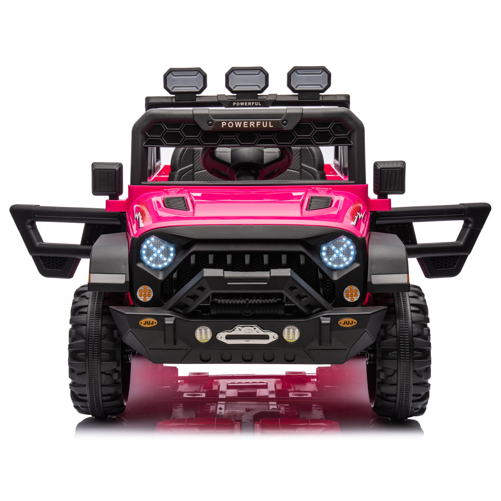 24V Ride On Large Pickup Truck Car For Kids,Ride On 4Wd Toys With Remote Control,Parents Can Assist In Driving,Bluetooth Music Version,Pickup Truck Design With Spacious Storage In The Rear. Pink Polyethylene