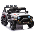 24V Ride On Large Pickup Truck Car For Kids,Ride On 4Wd Toys With Remote Control,Parents Can Assist In Driving,Bluetooth Music Version,Pickup Truck Design With Spacious Storage In The Rear. White Polyethylene