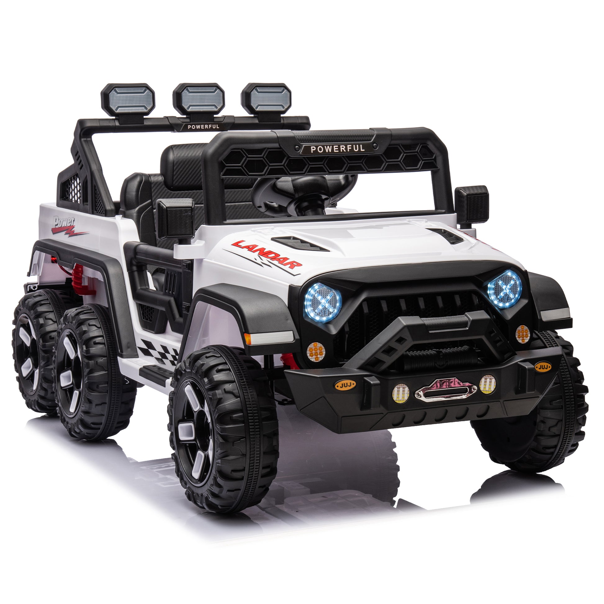 24V Ride On Large Pickup Truck Car For Kids,Ride On 4Wd Toys With Remote Control,Parents Can Assist In Driving,Bluetooth Music Version,Pickup Truck Design With Spacious Storage In The Rear. White Polyethylene