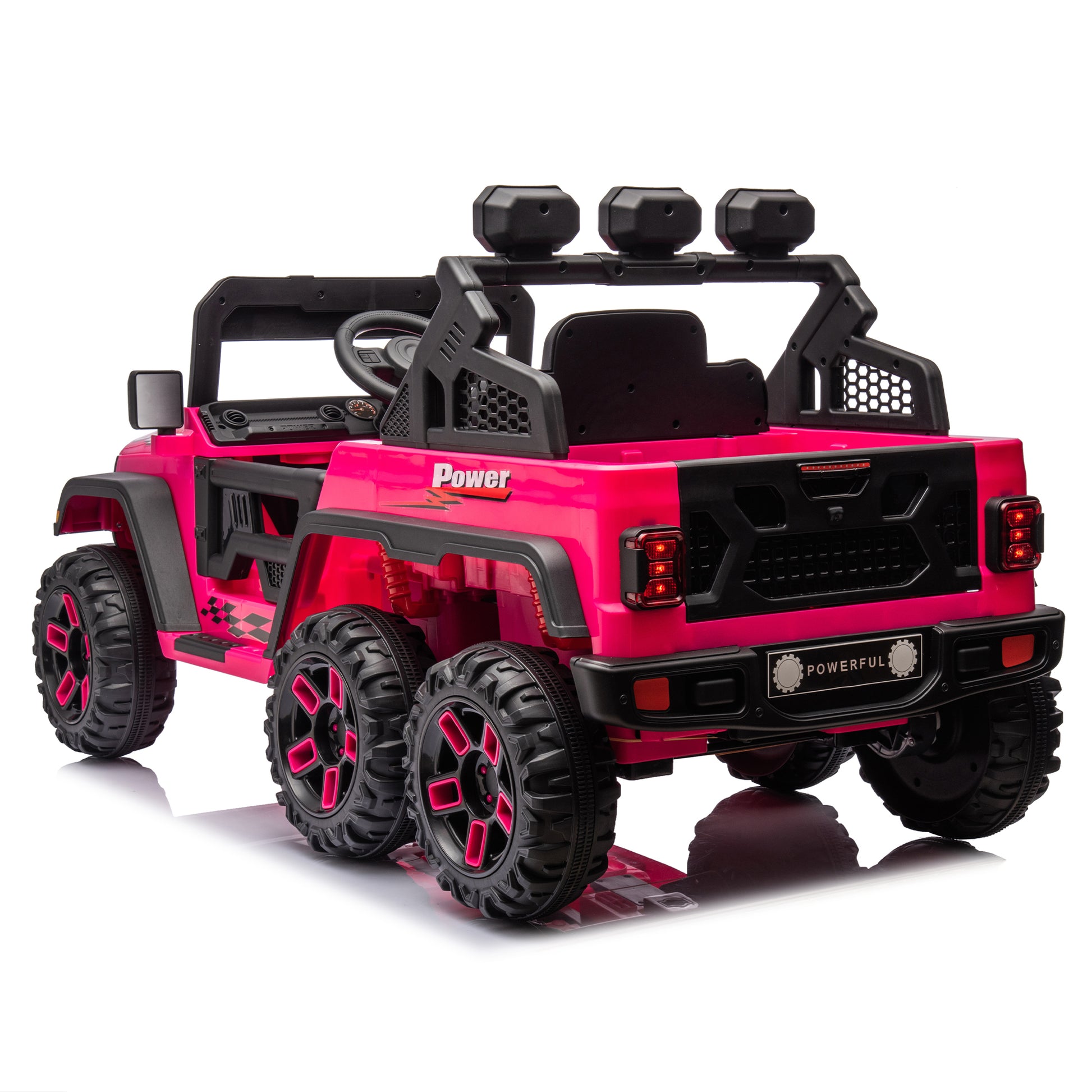 24V Ride On Large Pickup Truck Car For Kids,Ride On 4Wd Toys With Remote Control,Parents Can Assist In Driving,Bluetooth Music Version,Pickup Truck Design With Spacious Storage In The Rear. Pink Polyethylene