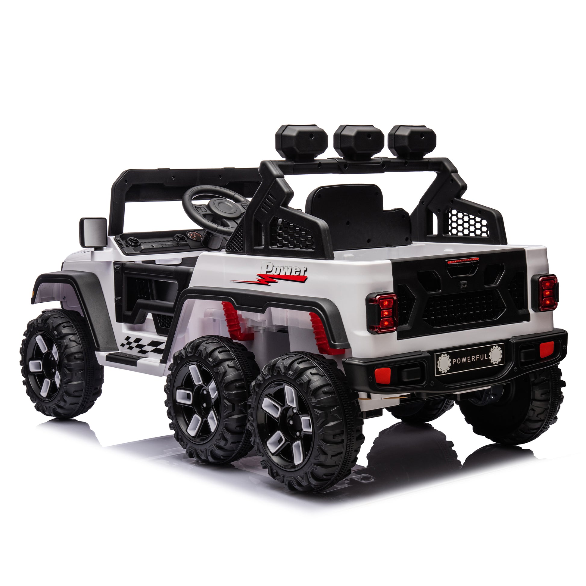 24V Ride On Large Pickup Truck Car For Kids,Ride On 4Wd Toys With Remote Control,Parents Can Assist In Driving,Bluetooth Music Version,Pickup Truck Design With Spacious Storage In The Rear. White Polyethylene