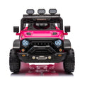 24V Ride On Large Pickup Truck Car For Kids,Ride On 4Wd Toys With Remote Control,Parents Can Assist In Driving,Bluetooth Music Version,Pickup Truck Design With Spacious Storage In The Rear. Pink Polyethylene