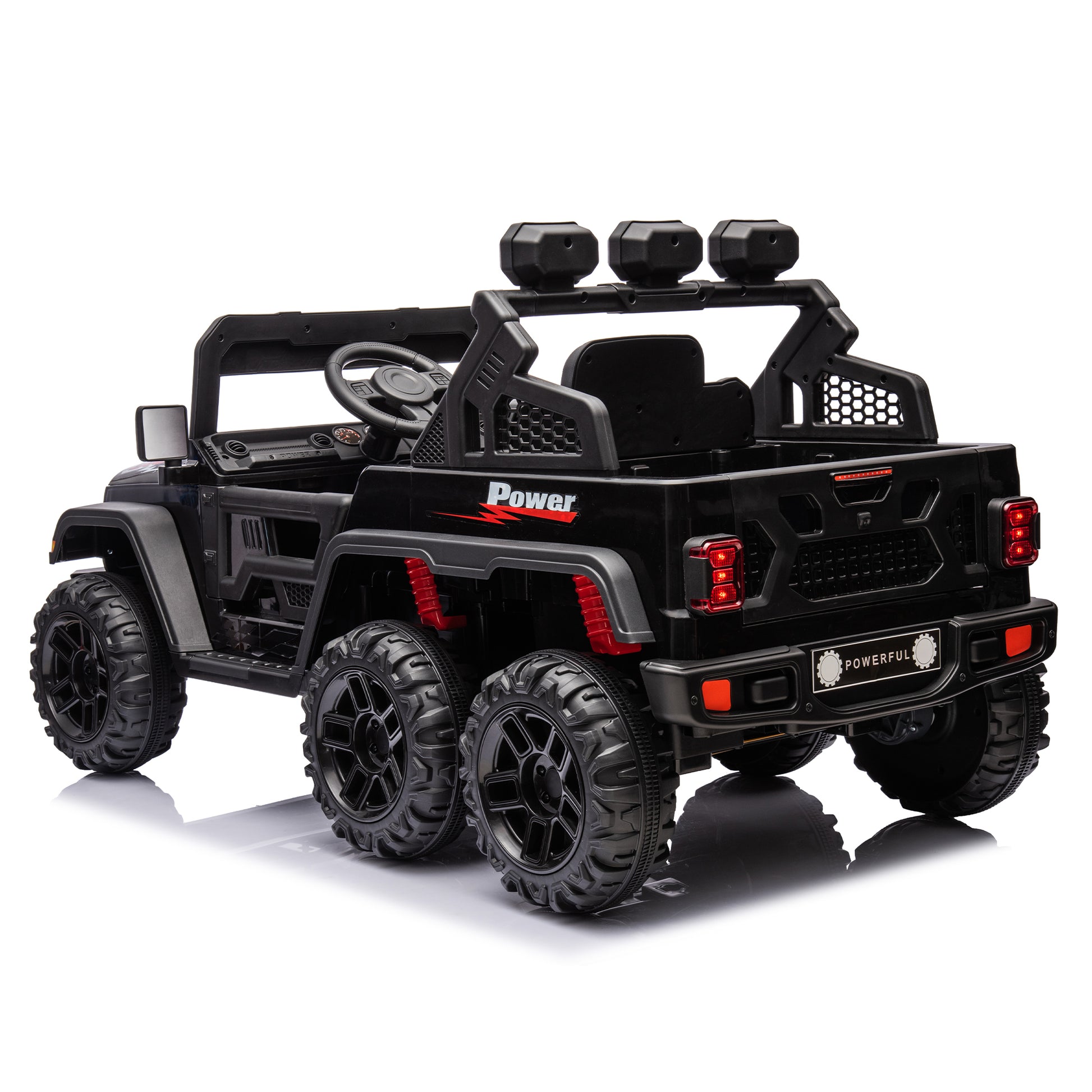 24V Ride On Large Pickup Truck Car For Kids,Ride On 4Wd Toys With Remote Control,Parents Can Assist In Driving,Bluetooth Music Version,Pickup Truck Design With Spacious Storage In The Rear. Black Polyethylene