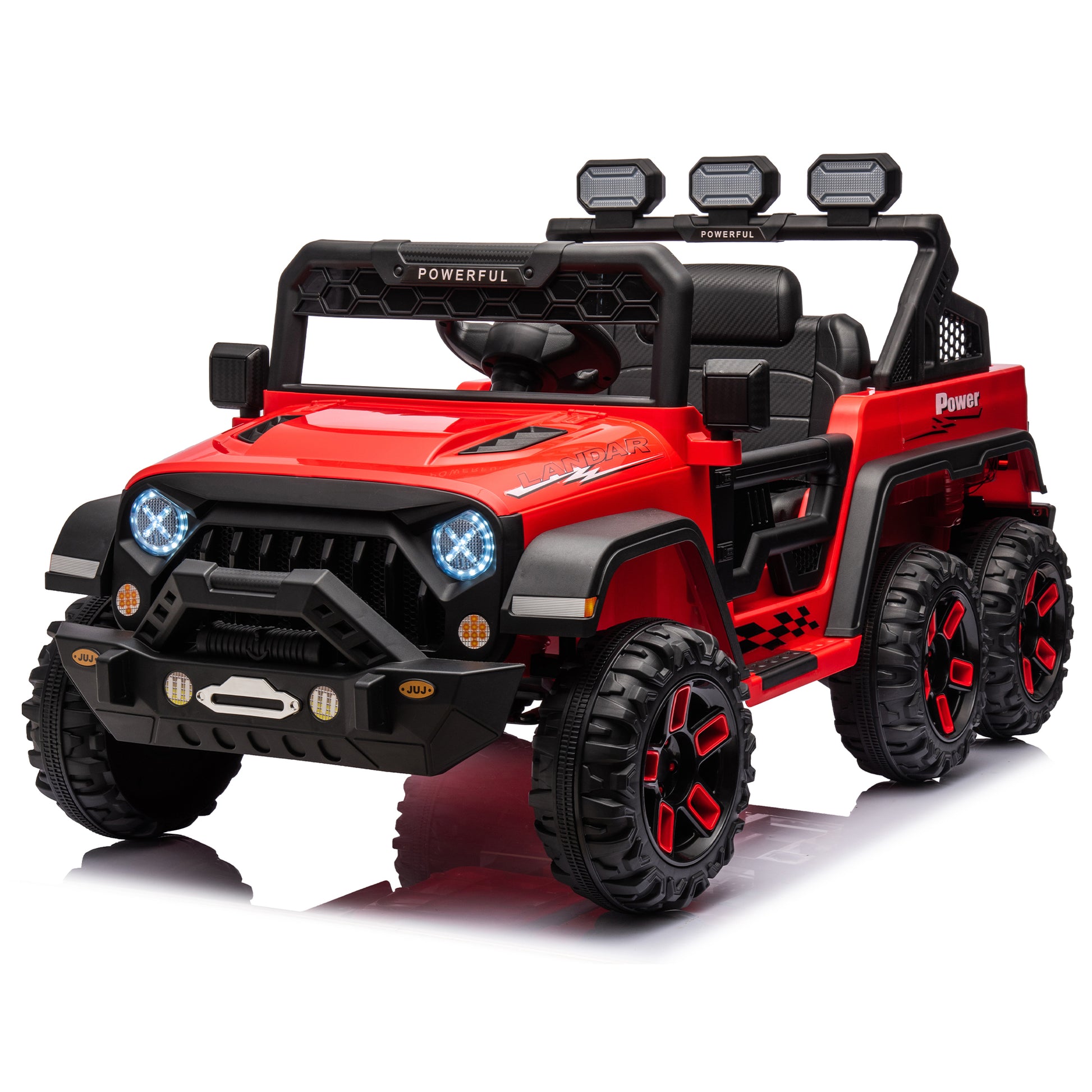 24V Ride On Large Pickup Truck Car For Kids,Ride On 4Wd Toys With Remote Control,Parents Can Assist In Driving,Bluetooth Music Version,Pickup Truck Design With Spacious Storage In The Rear. Red Polyethylene