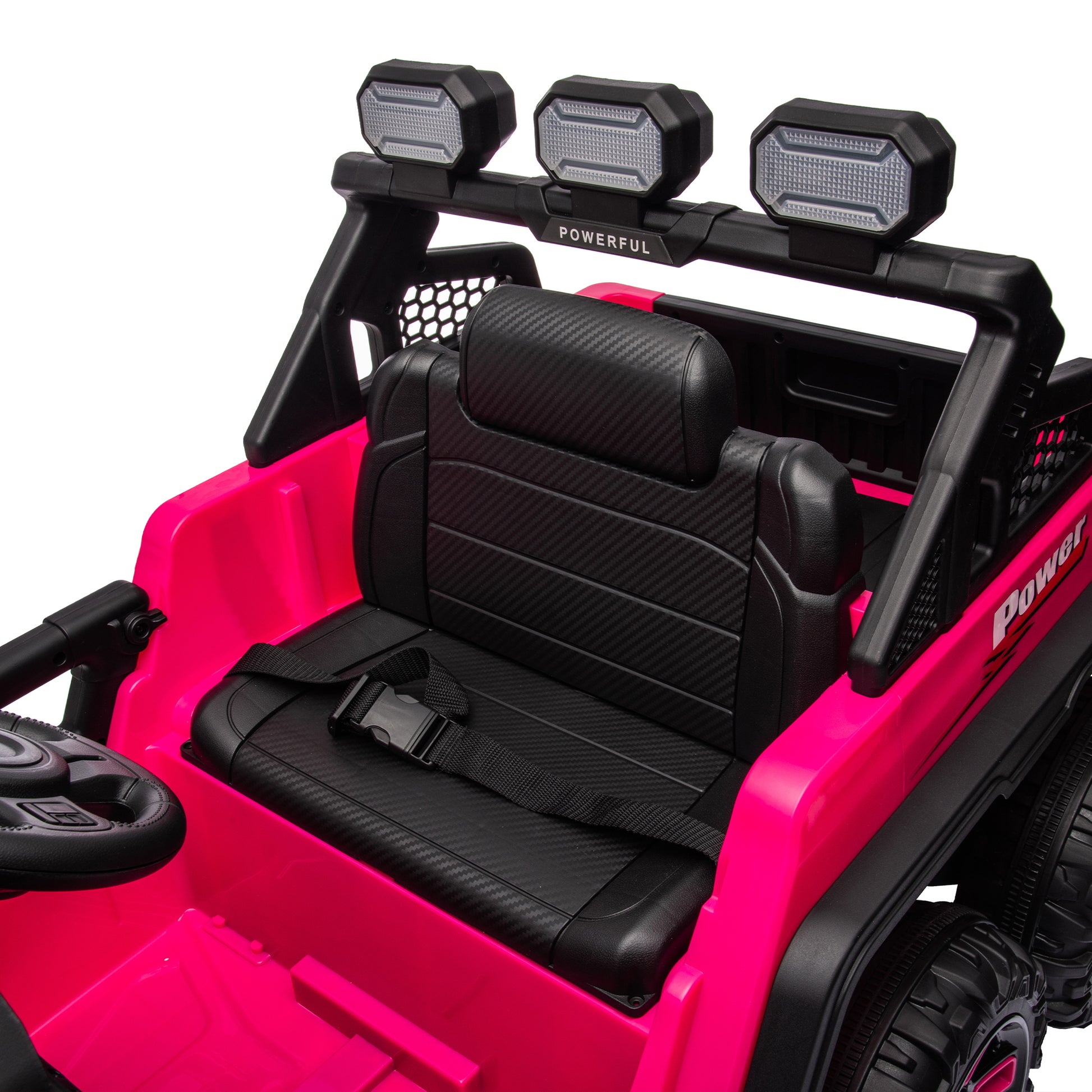 24V Ride On Large Pickup Truck Car For Kids,Ride On 4Wd Toys With Remote Control,Parents Can Assist In Driving,Bluetooth Music Version,Pickup Truck Design With Spacious Storage In The Rear. Pink Polyethylene