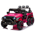 24V Ride On Large Pickup Truck Car For Kids,Ride On 4Wd Toys With Remote Control,Parents Can Assist In Driving,Bluetooth Music Version,Pickup Truck Design With Spacious Storage In The Rear. Pink Polyethylene