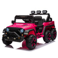 24V Ride On Large Pickup Truck Car For Kids,Ride On 4Wd Toys With Remote Control,Parents Can Assist In Driving,Bluetooth Music Version,Pickup Truck Design With Spacious Storage In The Rear. Pink Polyethylene