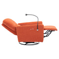 270 Degree Swivel Electric Recliner Home Theater Seating Single Reclining Sofa Rocking Motion Recliner With A Phone Holder For Living Room, Orange Orange Foam Polyester