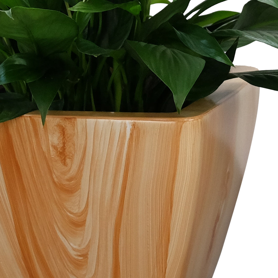 2 Pack Smart Self Watering Planter Pot For Indoor And Outdoor Light Wood Square Cone Light Brown Abs