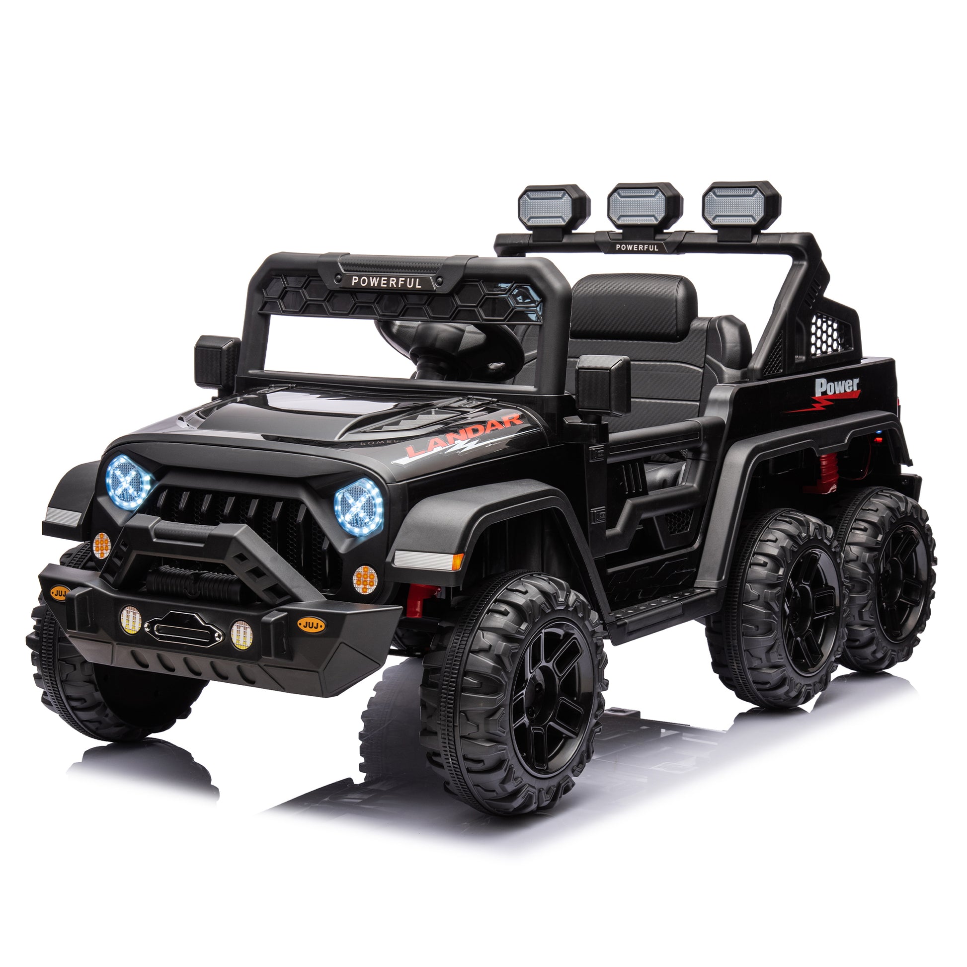 24V Ride On Large Pickup Truck Car For Kids,Ride On 4Wd Toys With Remote Control,Parents Can Assist In Driving,Bluetooth Music Version,Pickup Truck Design With Spacious Storage In The Rear. Black Polyethylene