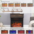 25 Inch Stand Side Table With 3 Sided Glass Electric Fireplace Powder Coated Electric Antique Black Vent Free Primary Living Space Yes Insert Wood Stainless Steel Glass Electric