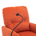 270 Degree Swivel Electric Recliner Home Theater Seating Single Reclining Sofa Rocking Motion Recliner With A Phone Holder For Living Room, Orange Orange Foam Polyester