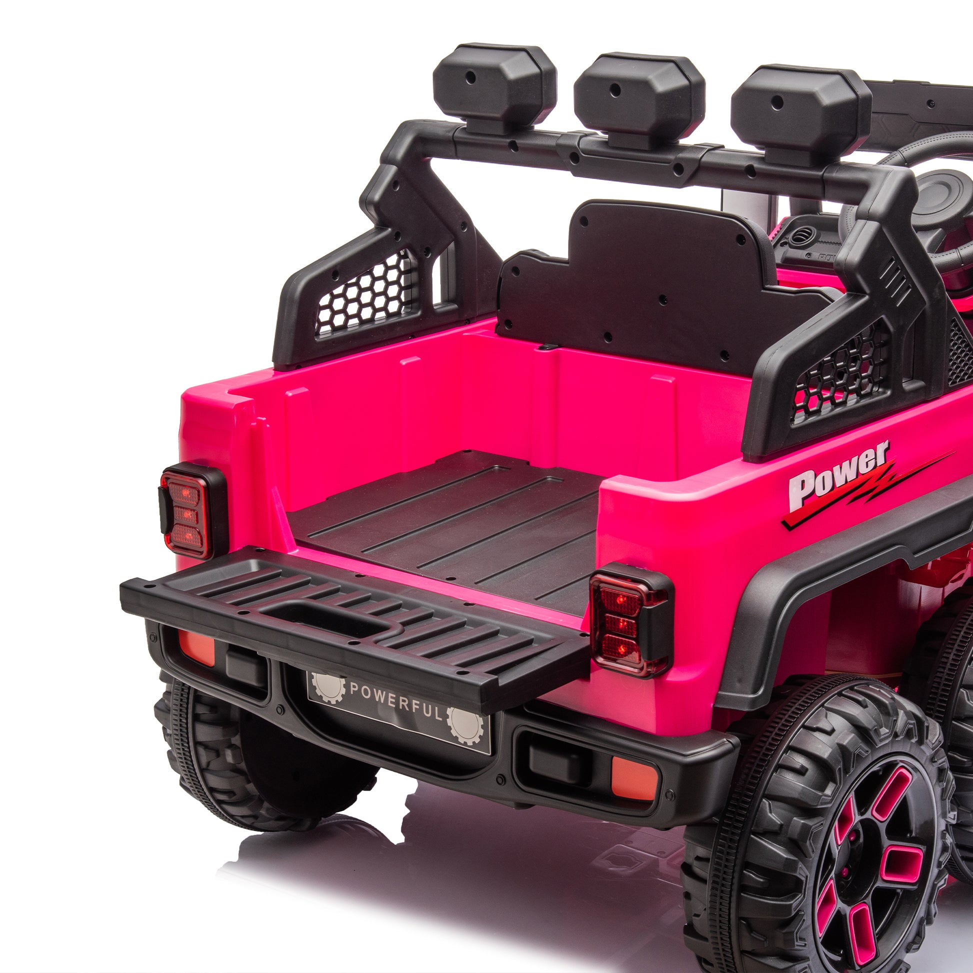 24V Ride On Large Pickup Truck Car For Kids,Ride On 4Wd Toys With Remote Control,Parents Can Assist In Driving,Bluetooth Music Version,Pickup Truck Design With Spacious Storage In The Rear. Pink Polyethylene