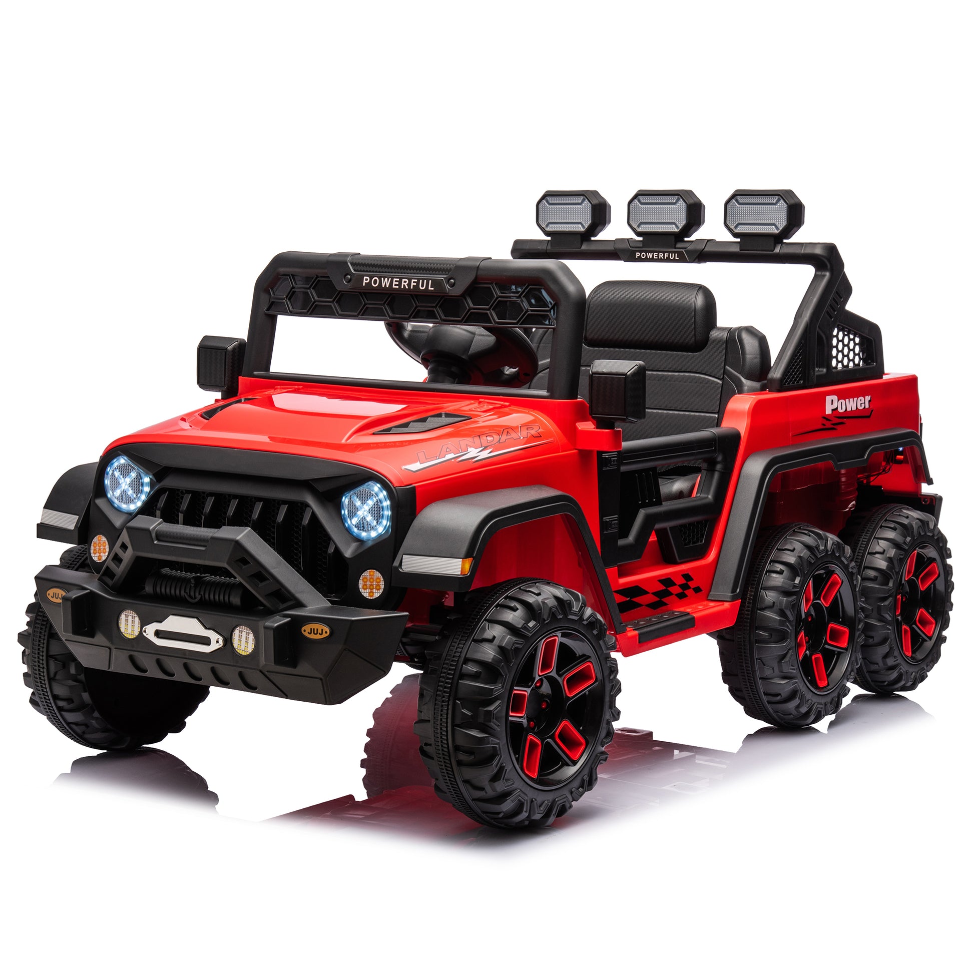 24V Ride On Large Pickup Truck Car For Kids,Ride On 4Wd Toys With Remote Control,Parents Can Assist In Driving,Bluetooth Music Version,Pickup Truck Design With Spacious Storage In The Rear. Red Polyethylene