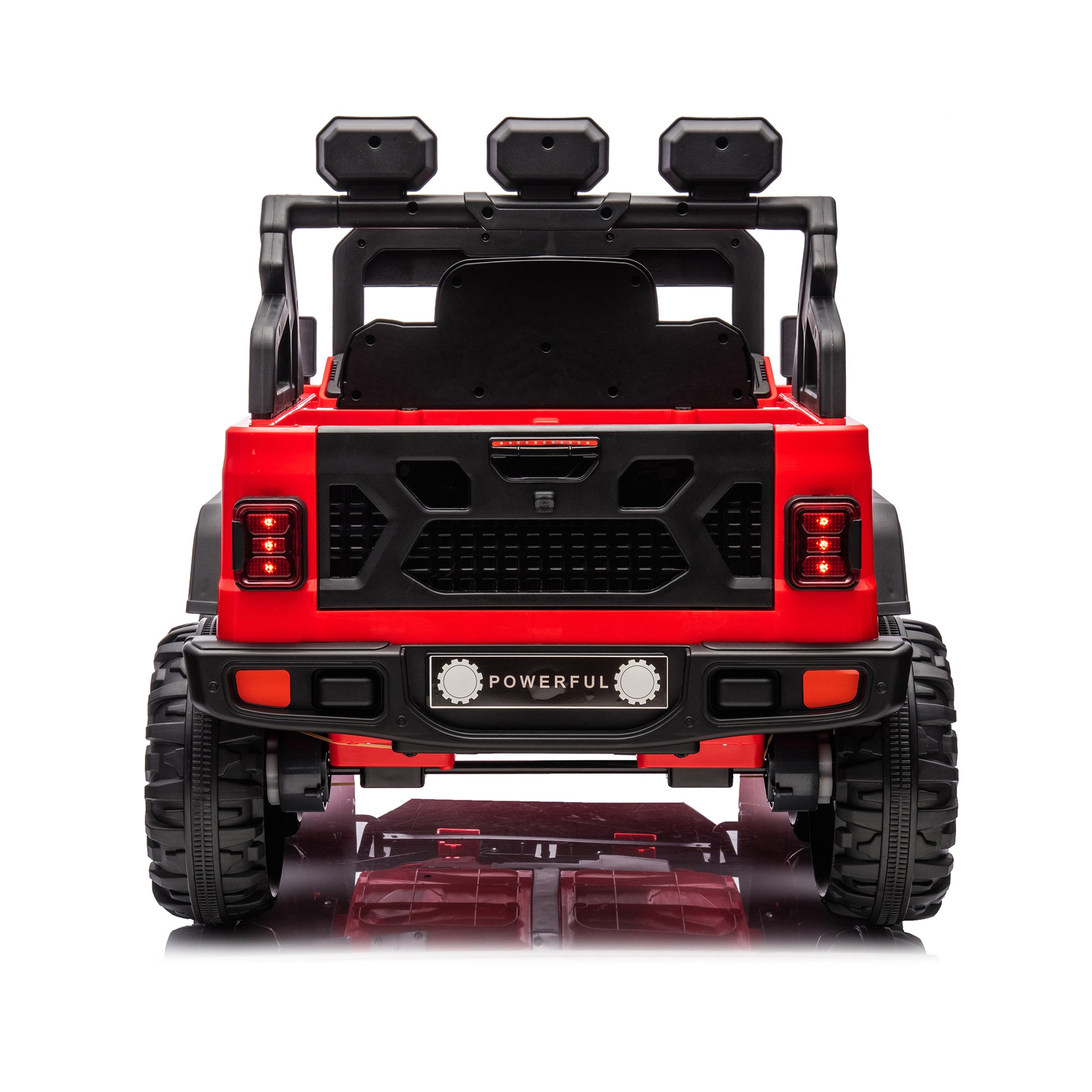 24V Ride On Large Pickup Truck Car For Kids,Ride On 4Wd Toys With Remote Control,Parents Can Assist In Driving,Bluetooth Music Version,Pickup Truck Design With Spacious Storage In The Rear. Red Polyethylene