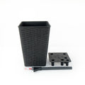 2 Pack Smart Self Watering Square Planter For Indoor And Outdoor Hand Woven Wicker Espresso Espresso Plastic Rattan