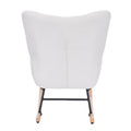 Teddy Upholstered Nursery Rocking Chair For Living Room Bedroom White Teddy White Foam Metal