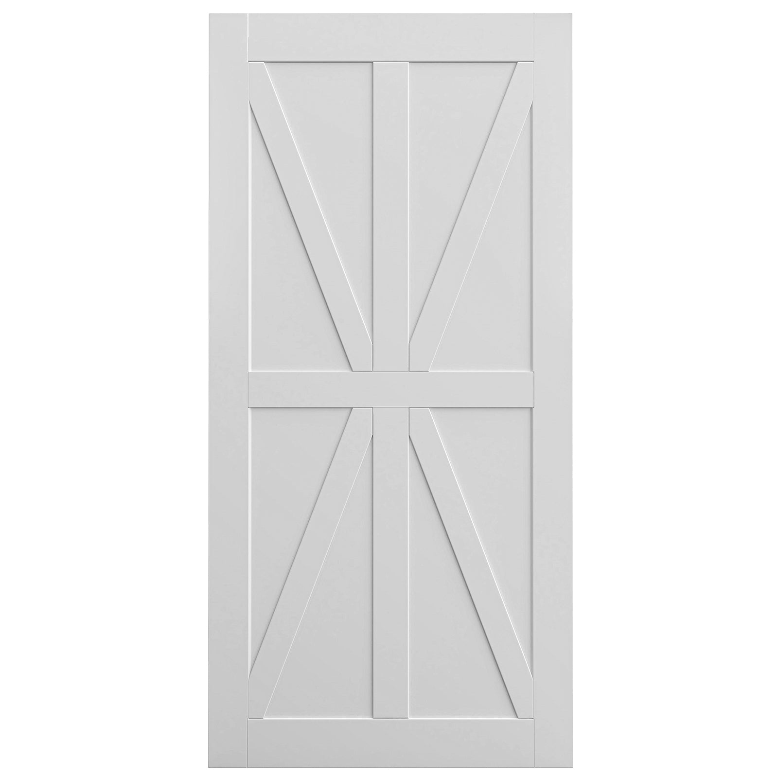 36" X 84" "K" Style Real Primed Door Slab, Diy Panel Door, Modern Interior Barn Door, Moisture Proof, Anti Deformation, Pre Drilled Ready To Assemble, Suitable For Pre Hung And Barn Door White Mdf
