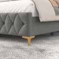 Queen Platform Bed Frame With Pneumatic Hydraulic Function, Velvet Upholstered Bed With Deep Tufted Buttons, Lift Up Storage Bed With Hidden Underbed Oversized Storage, Gray Queen Grey Velvet