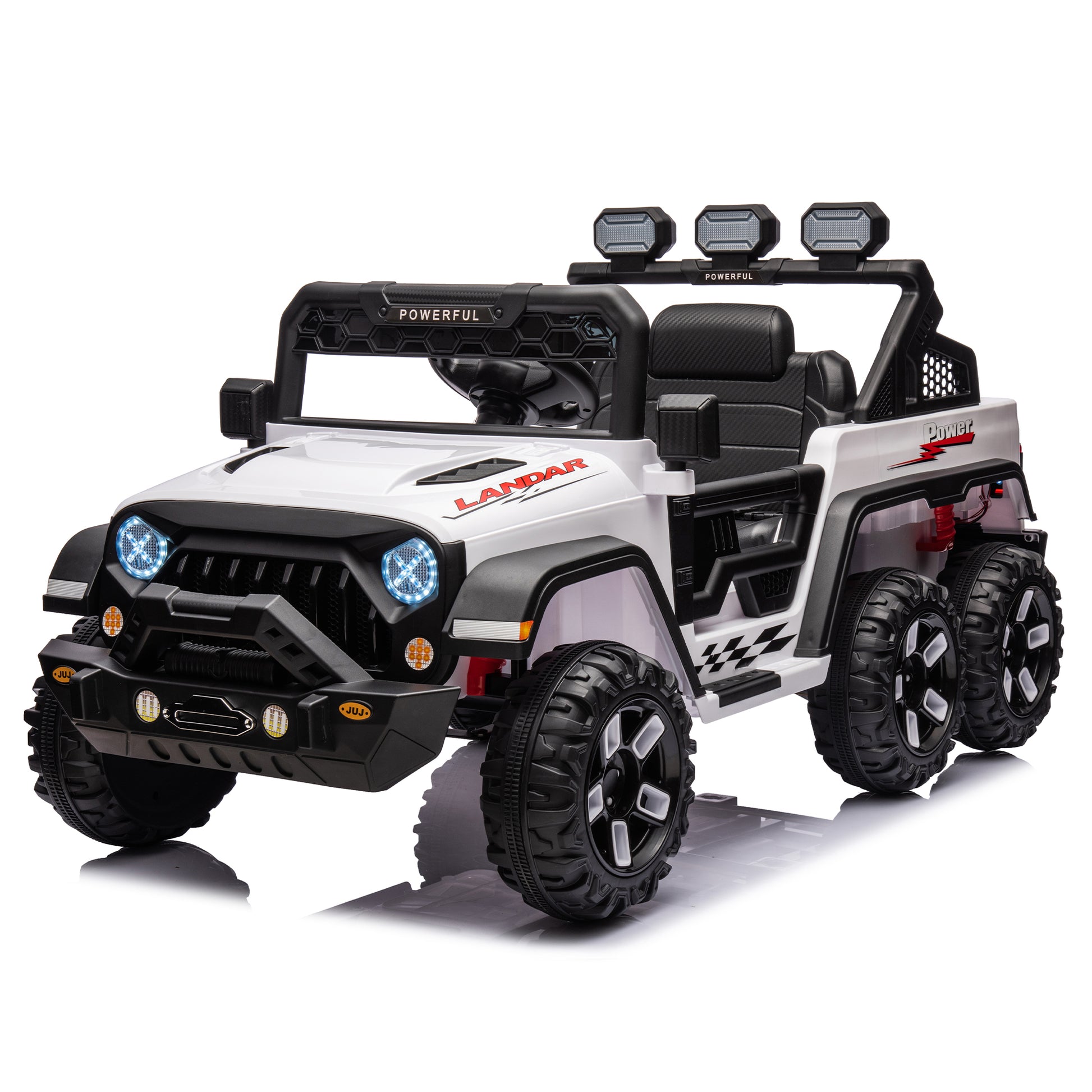 24V Ride On Large Pickup Truck Car For Kids,Ride On 4Wd Toys With Remote Control,Parents Can Assist In Driving,Bluetooth Music Version,Pickup Truck Design With Spacious Storage In The Rear. White Polyethylene