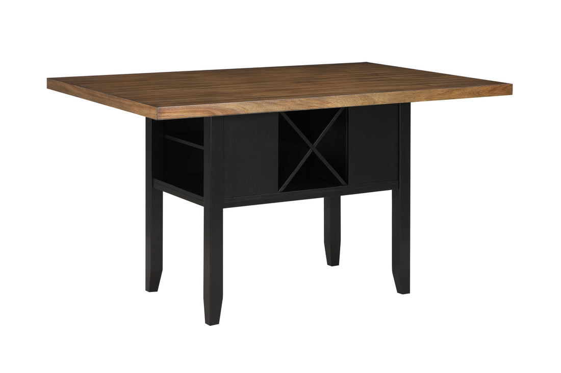 1Pc Farmhouse Counter Height Dining Rectangular Table W Storage Two Tone Black Brown Finish Transitional Contemporary Wooden Dining Room Furniture Black Seats 6 Dining Room Contemporary,Farmhouse,Transitional Rectangular Rectangular Wood