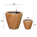 2 Pack 10 In. Light Wood Plastic Self Watering Planter Pot Light Brown Abs