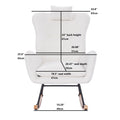 Teddy Upholstered Nursery Rocking Chair For Living Room Bedroom White Teddy White Foam Metal