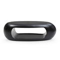 48.42'' Modern Oval Coffee Table, Sturdy Fiberglass Center Cocktail Table Tea Table For Living Room, Black, No Need Assembly Black Fiberglass