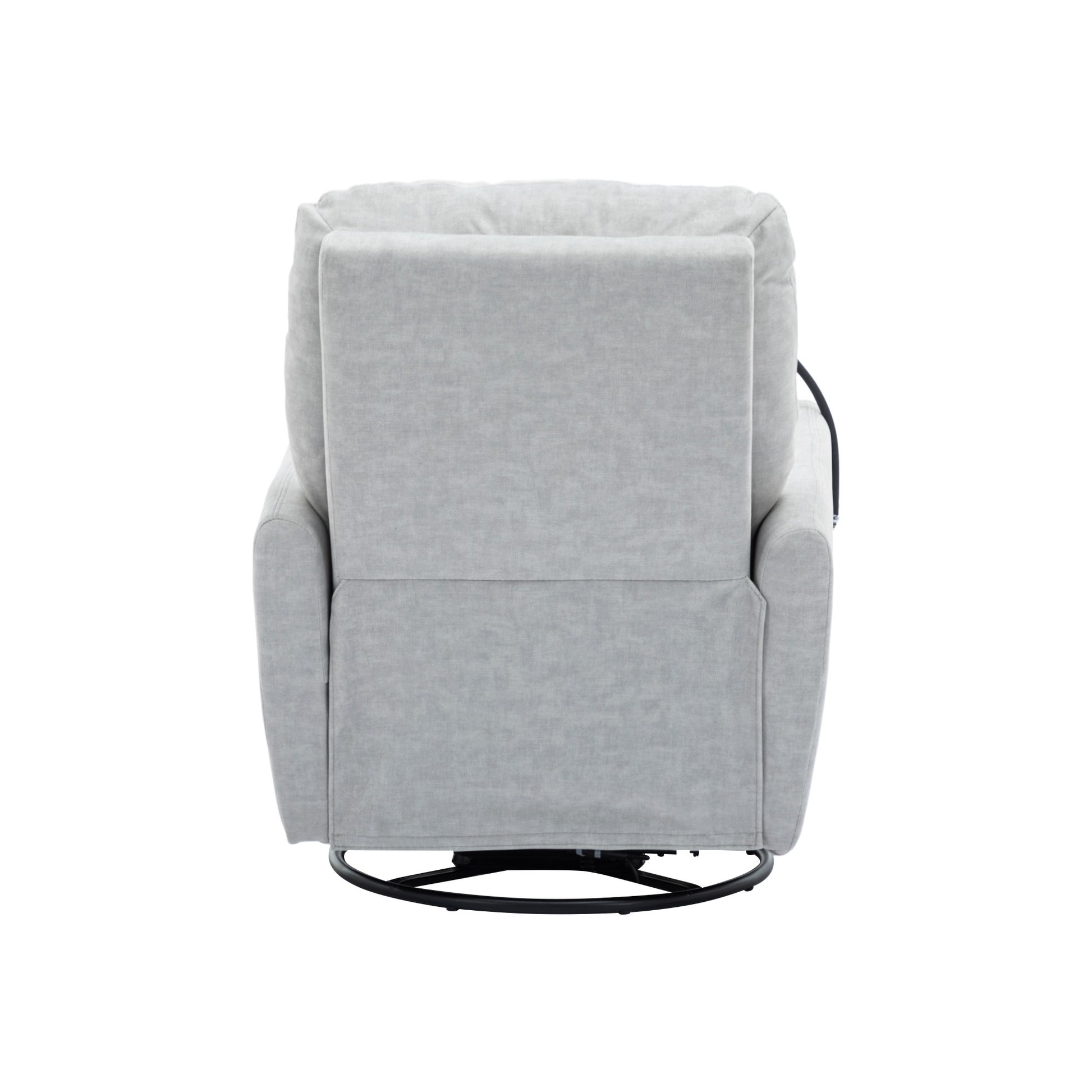 270 Degree Swivel Electric Recliner Home Theater Seating Single Reclining Sofa Rocking Motion Recliner With A Phone Holder For Living Room, Grey Grey Foam Polyester